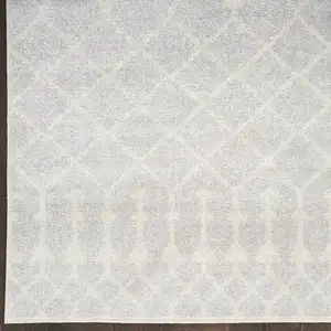 Photo of Blue and Ivory Abstract Power Loom Washable Area Rug