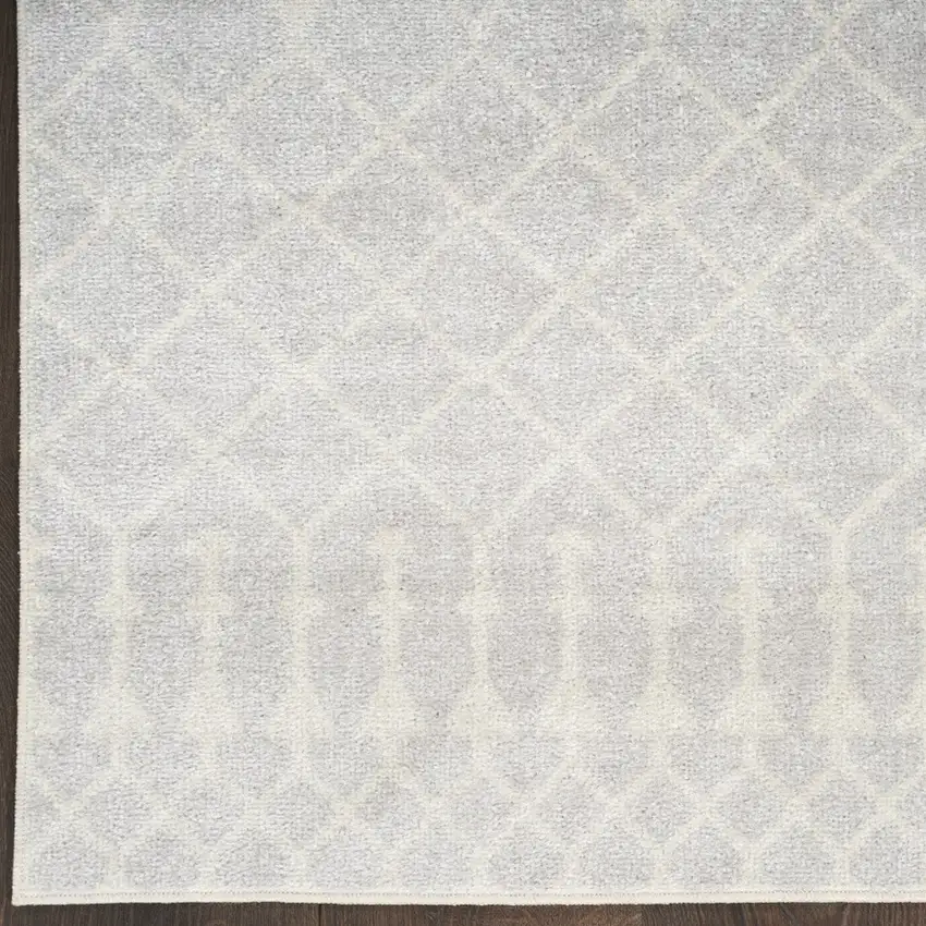 Blue and Ivory Abstract Power Loom Washable Area Rug Photo 9