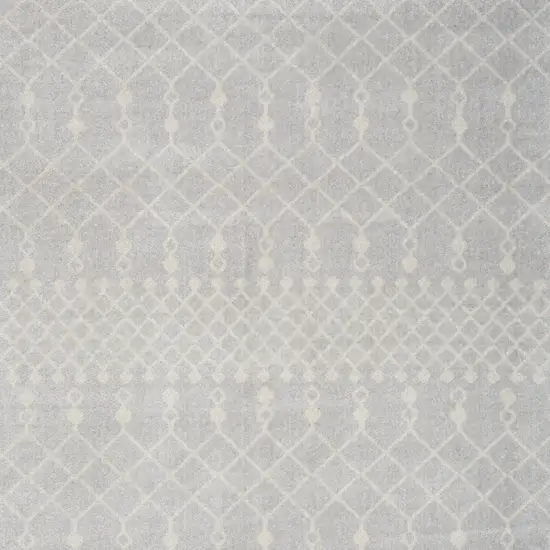 Blue and Ivory Abstract Power Loom Washable Area Rug Photo 4