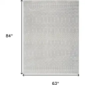 Photo of Blue and Ivory Abstract Power Loom Washable Area Rug