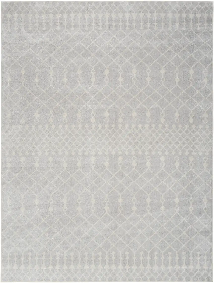 Blue and Ivory Abstract Power Loom Washable Area Rug Photo 1
