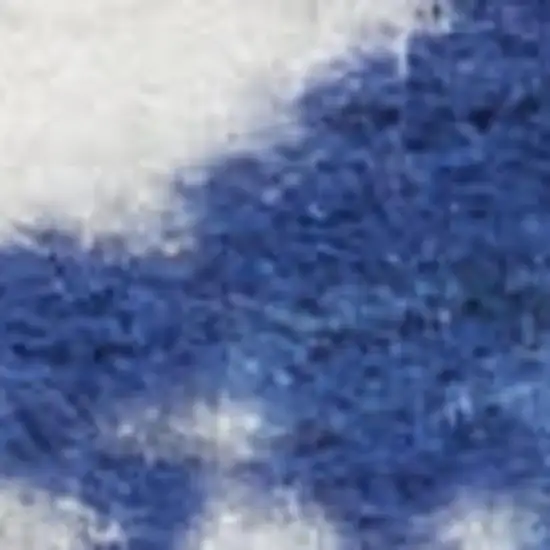 Blue And Ivory Abstract Distressed Area Rug Photo 3