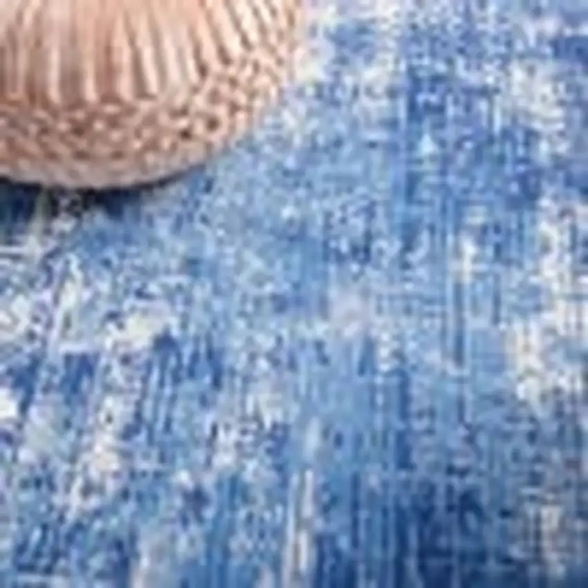 Blue and Ivory Abstract Splash Area Rug Photo 2
