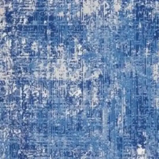 Blue And Ivory Abstract Distressed Area Rug Photo 4