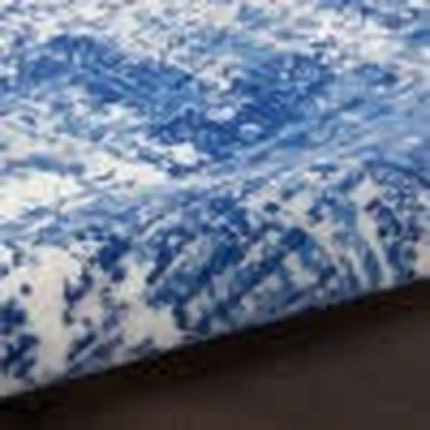 Blue and Ivory Abstract Splash Area Rug Photo 1