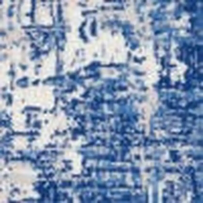 Blue and Ivory Abstract Splash Area Rug Photo 3