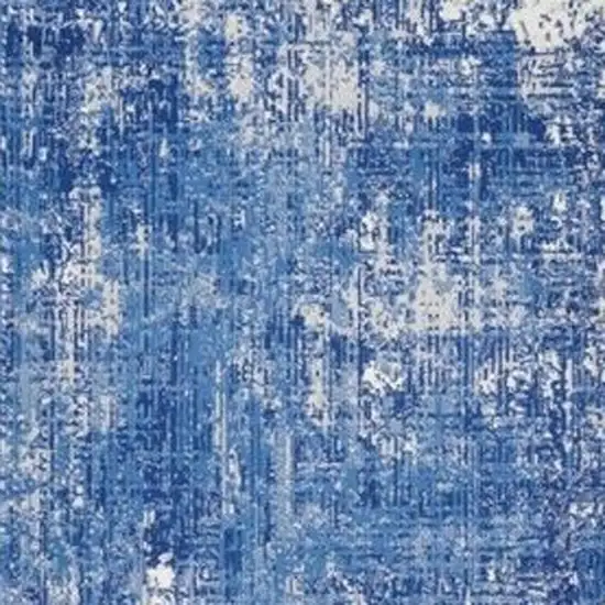 Blue And Ivory Abstract Distressed Area Rug Photo 4