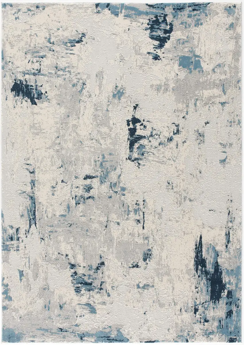 Blue Abstract Dhurrie Area Rug Photo 4