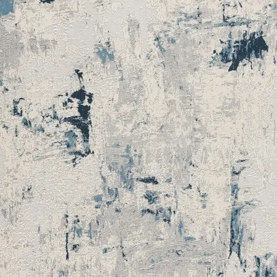 Blue And Ivory Abstract Strokes Area Rug Photo 3