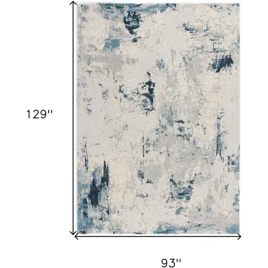 Blue Abstract Dhurrie Area Rug Photo 8