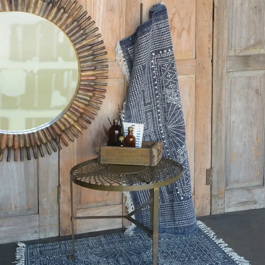 Blue and Ivory Batik Area Rug Photo 3