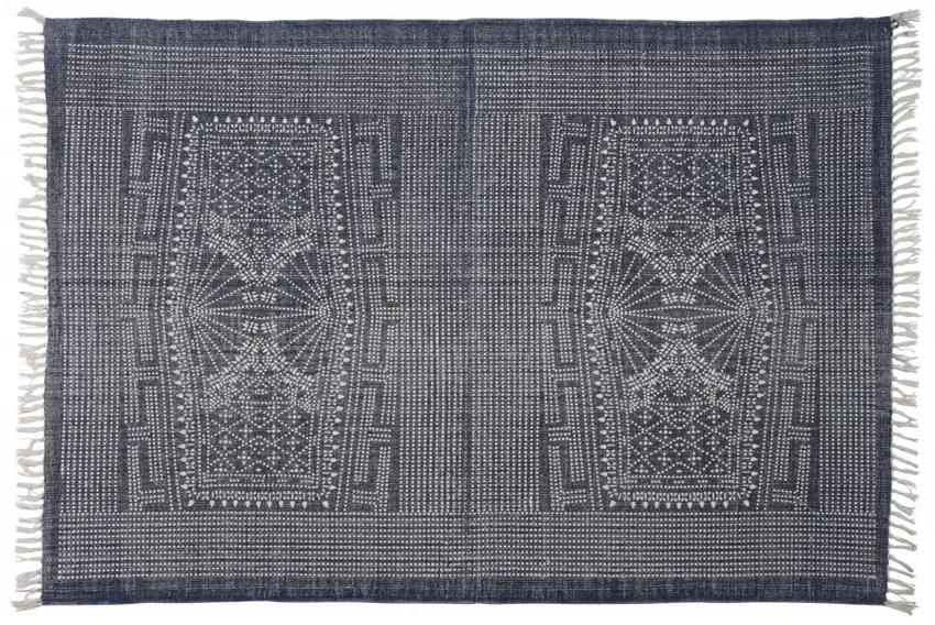 Blue and Ivory Area Rug Photo 5