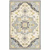 Photo of Blue and Ivory Bohemian Area Rug