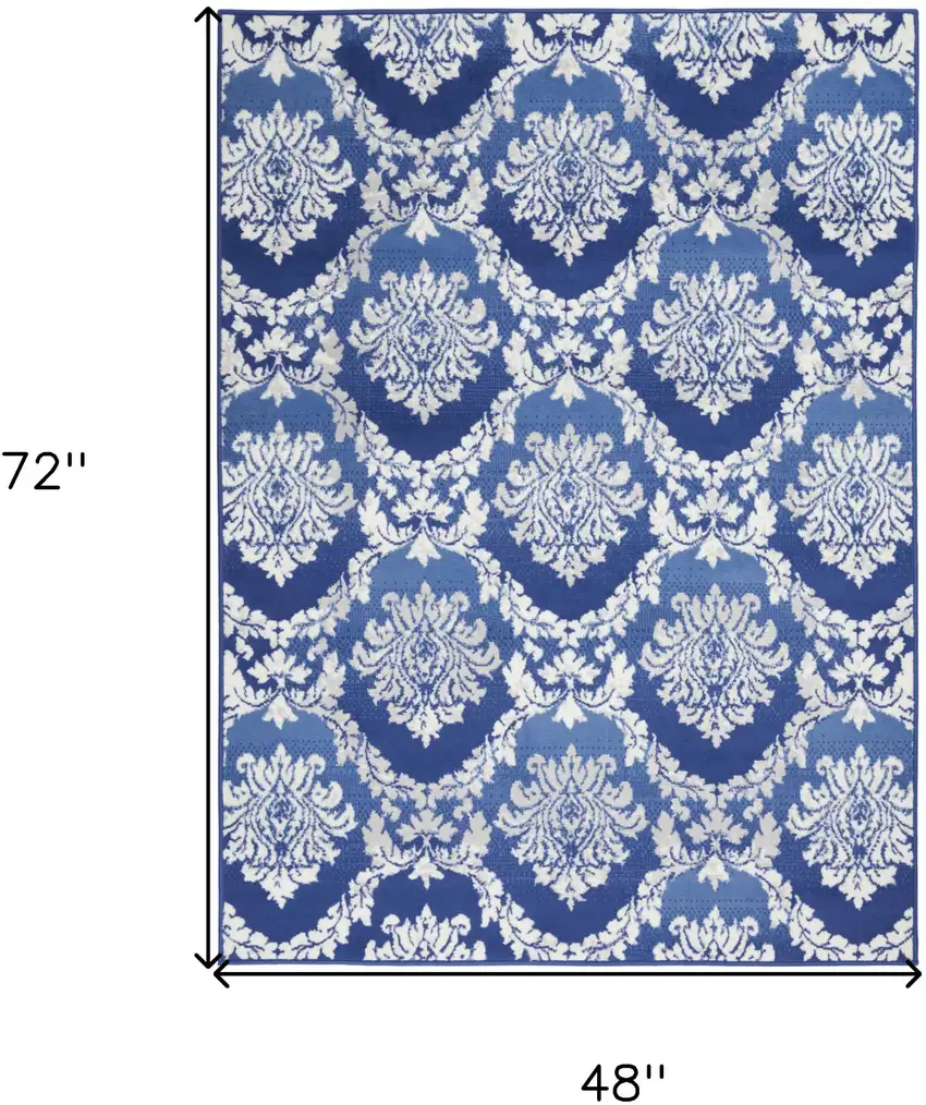 Blue Floral Dhurrie Area Rug Photo 3