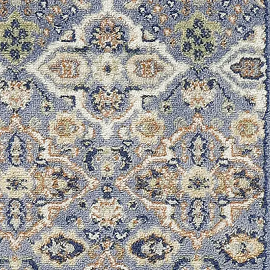 Blue and Ivory Floral Power Loom Area Rug Photo 8