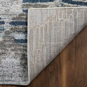 Photo of Blue and Ivory Geometric Area Rug