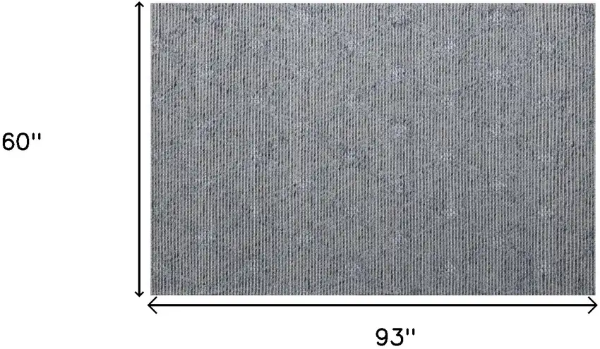 Blue and Ivory Geometric Hand Woven Non Skid Area Rug Photo 3