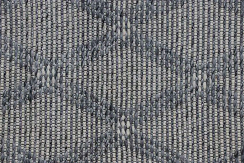 Blue and Ivory Geometric Hand Woven Non Skid Area Rug Photo 8