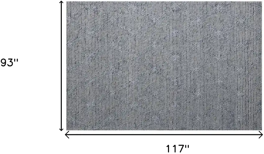 Blue and Ivory Geometric Hand Woven Non Skid Area Rug Photo 3