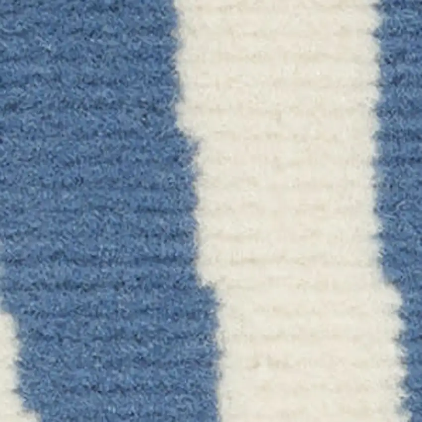 Blue and Ivory Geometric Power Loom Area Rug Photo 1