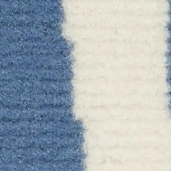 Blue and Ivory Geometric Power Loom Area Rug Photo 1