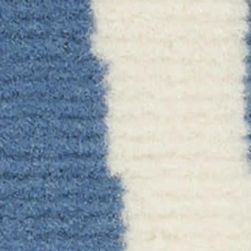 Blue and Ivory Geometric Power Loom Area Rug Photo 1