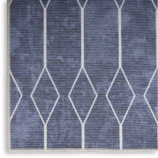 Blue And Ivory Geometric Area Rug Photo 9