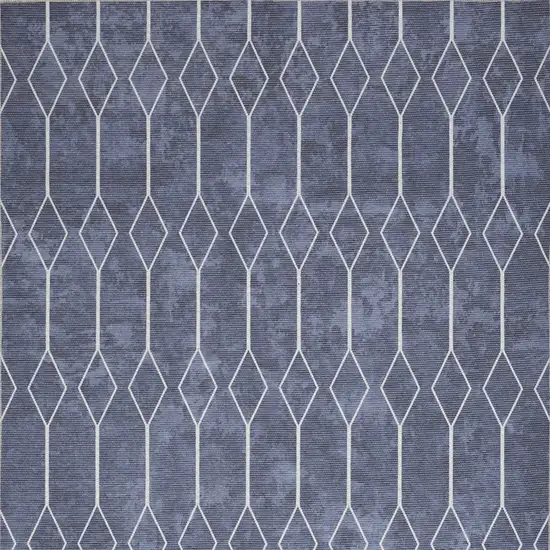 Blue and Ivory Geometric Power Loom Area Rug Photo 7