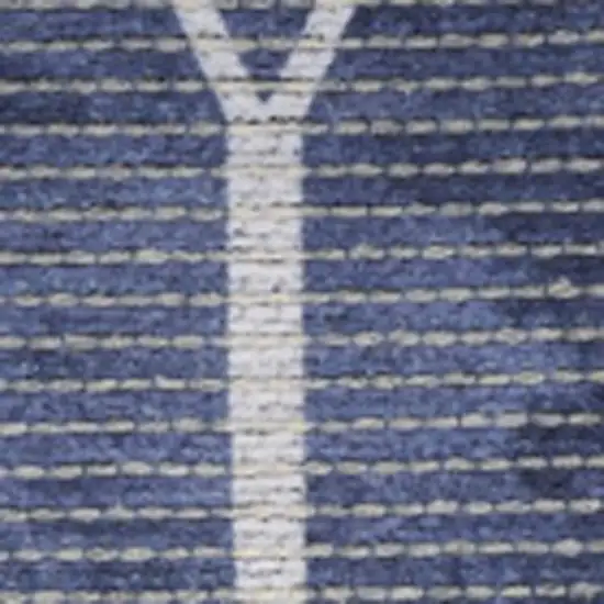 Blue And Ivory Geometric Area Rug Photo 8