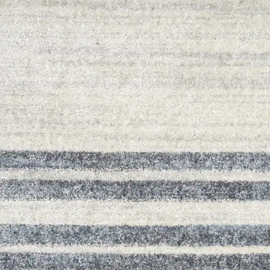 Blue and Ivory Geometric Power Loom Washable Area Rug Photo 9