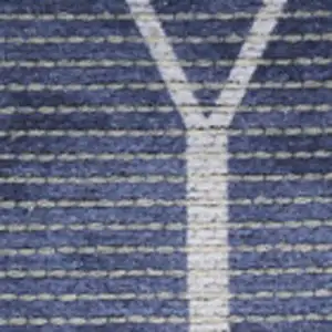 Photo of Blue and Ivory Geometric Power Loom Washable Area Rug