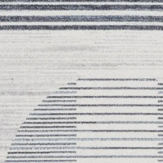 Blue and Ivory Geometric Power Loom Washable Area Rug Photo 2