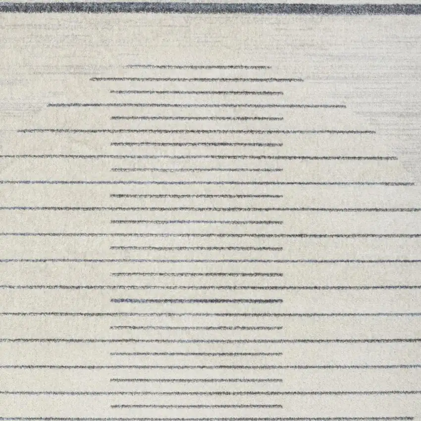 Blue and Ivory Geometric Power Loom Washable Area Rug Photo 6