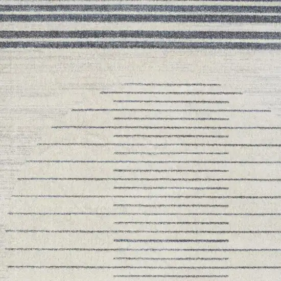 Blue and Ivory Geometric Power Loom Washable Area Rug Photo 3