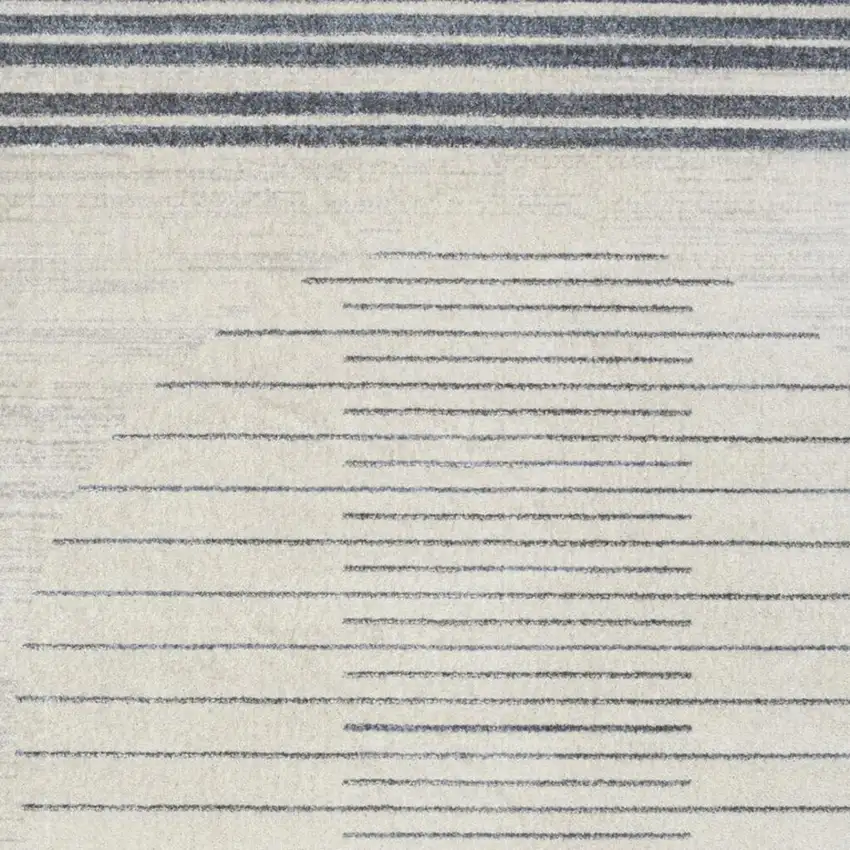 Blue and Ivory Geometric Power Loom Washable Area Rug Photo 3