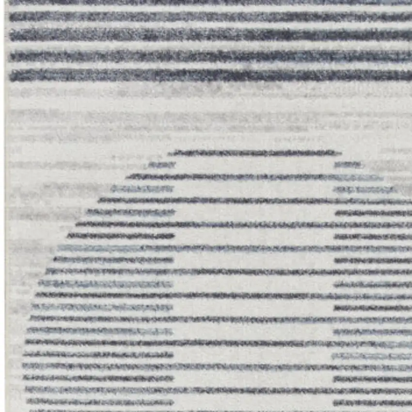 Blue and Ivory Geometric Power Loom Washable Runner Rug Photo 4