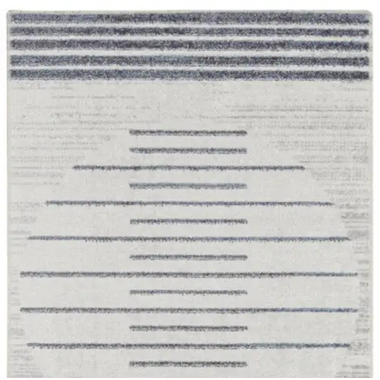 10' Blue And Ivory Geometric Washable Runner Rug Photo 4