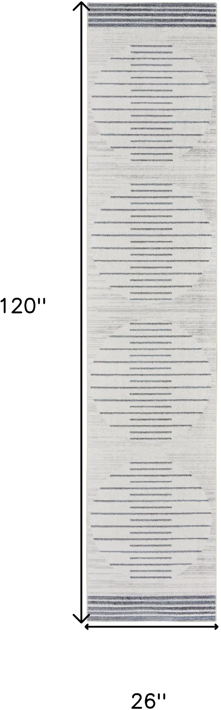 Blue and Ivory Geometric Power Loom Washable Runner Rug Photo 8