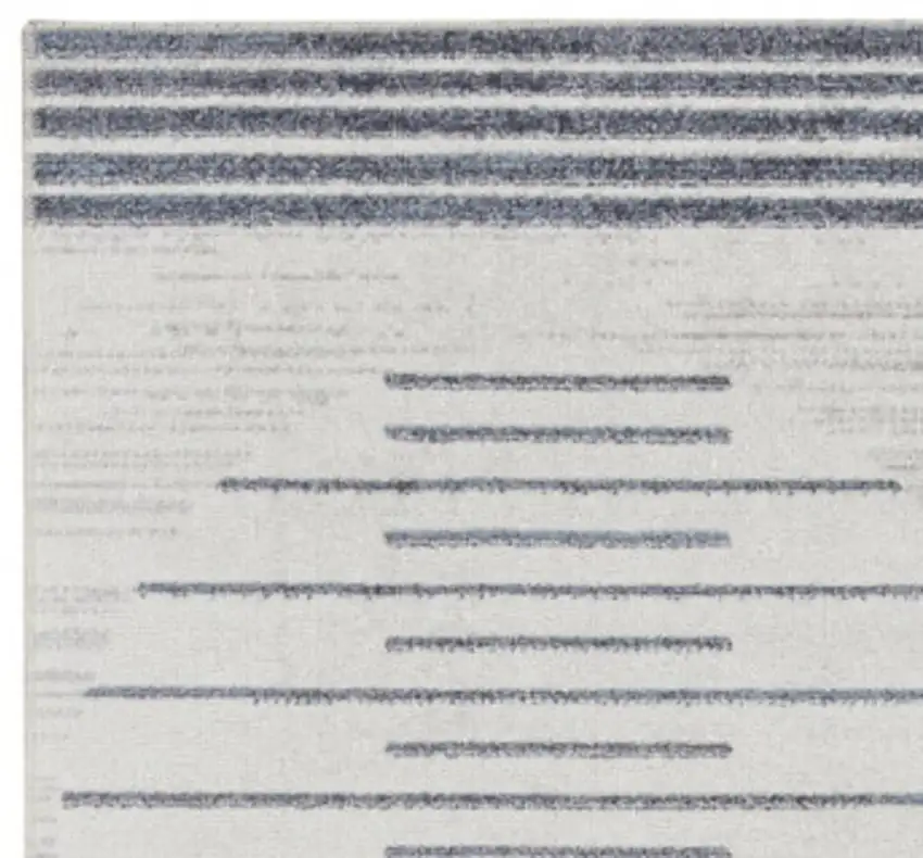 10' Blue And Ivory Geometric Washable Runner Rug Photo 3