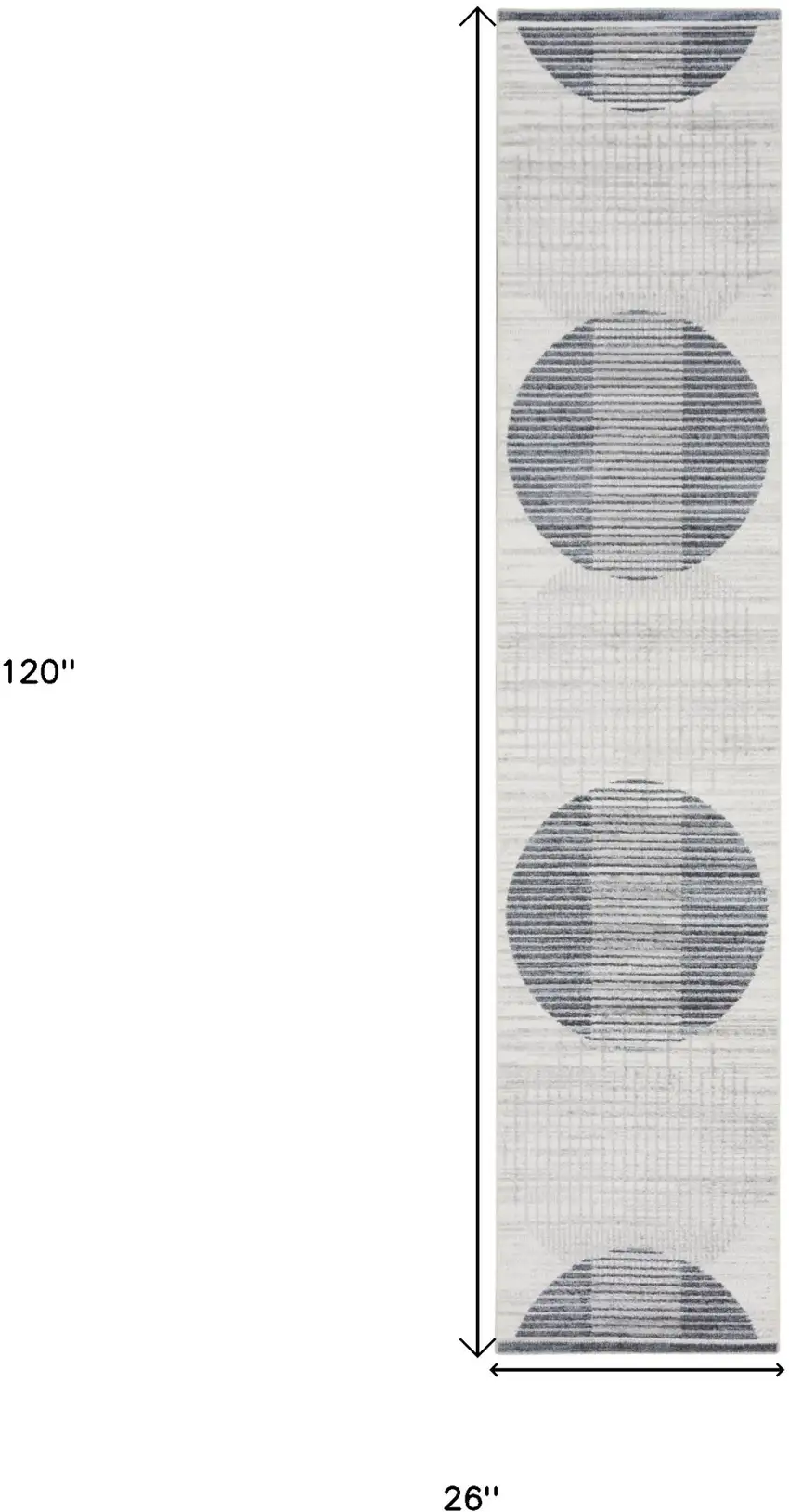 Blue and Ivory Geometric Power Loom Washable Runner Rug Photo 3