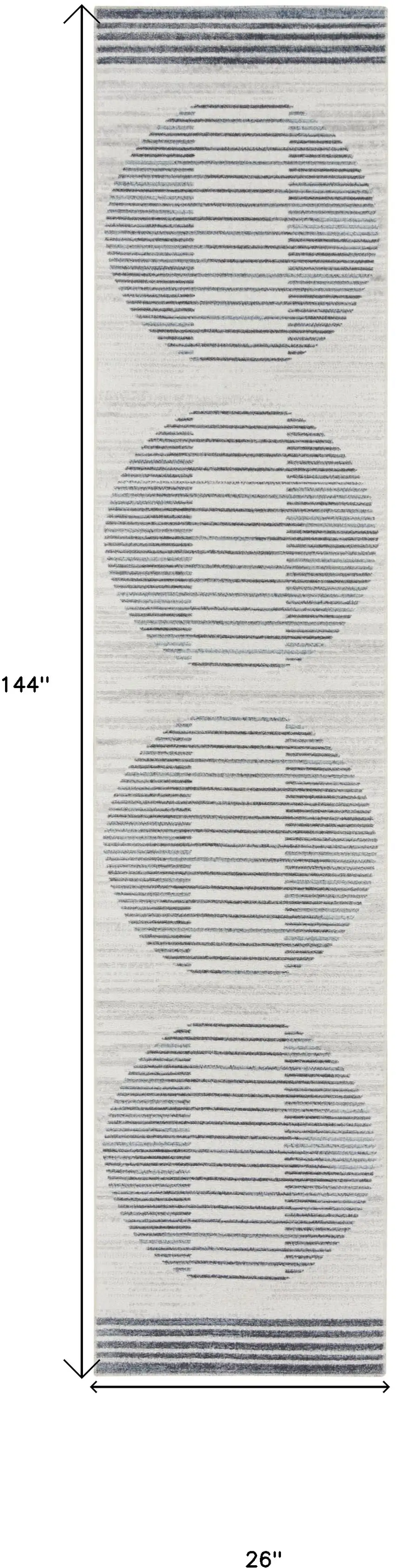 Blue and Ivory Geometric Power Loom Washable Runner Rug Photo 3