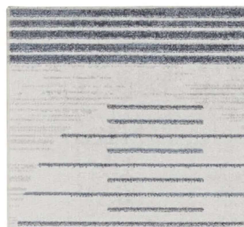 8' Blue And Ivory Geometric Washable Runner Rug Photo 3