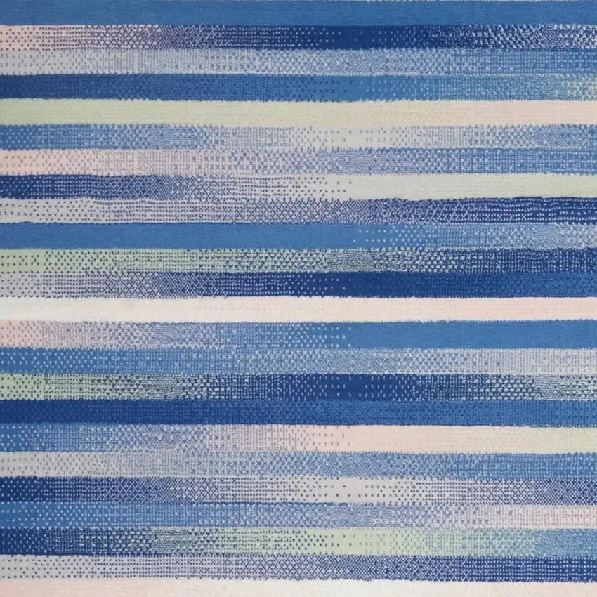 Blue and Ivory Halftone Stripe Area Rug Photo 8