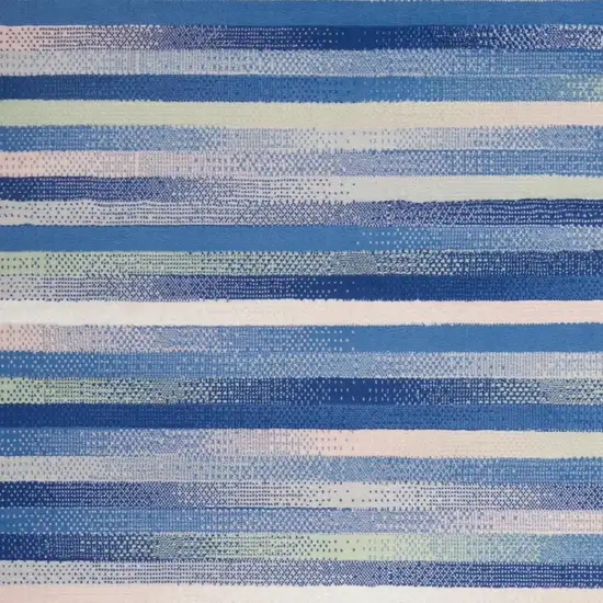 Blue and Ivory Halftone Stripe Area Rug Photo 8