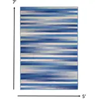 Photo of Blue and Ivory Halftone Stripe Area Rug