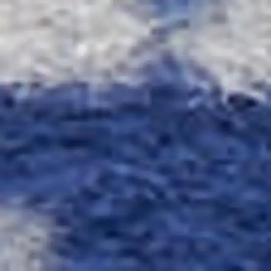 Blue And White Striped Distressed Area Rug Photo 1