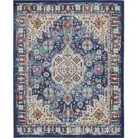 Photo of Blue and Ivory Medallion Area Rug