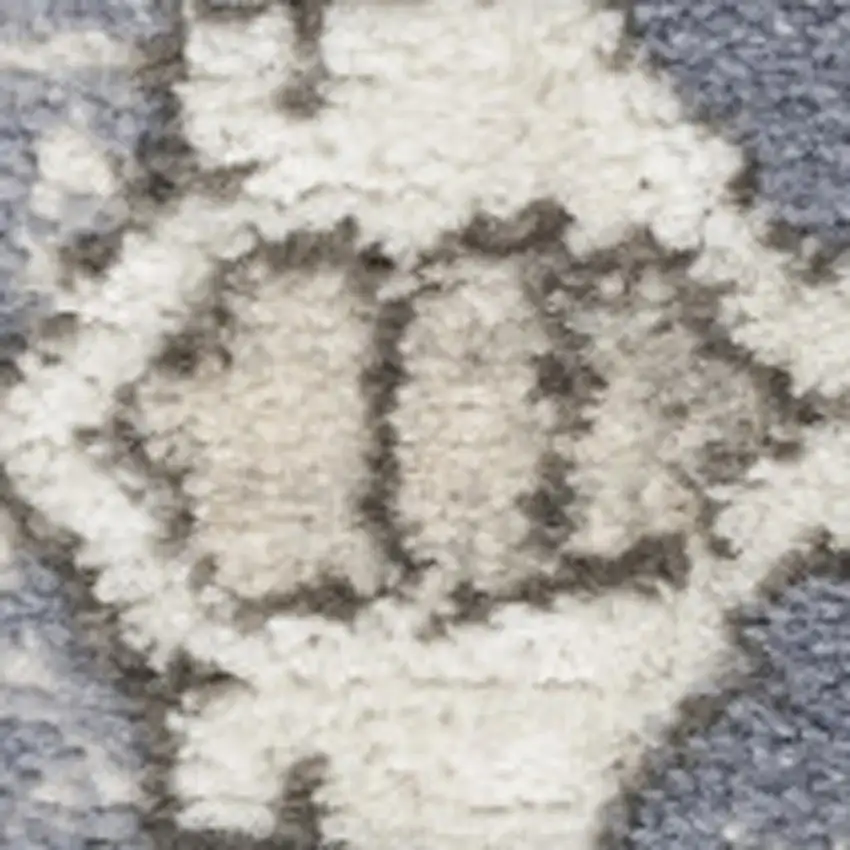 Blue And Ivory Medallion Distressed Area Rug Photo 4