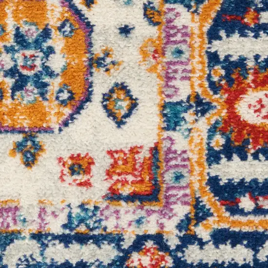 Blue And Ivory Medallion Area Rug Photo 1