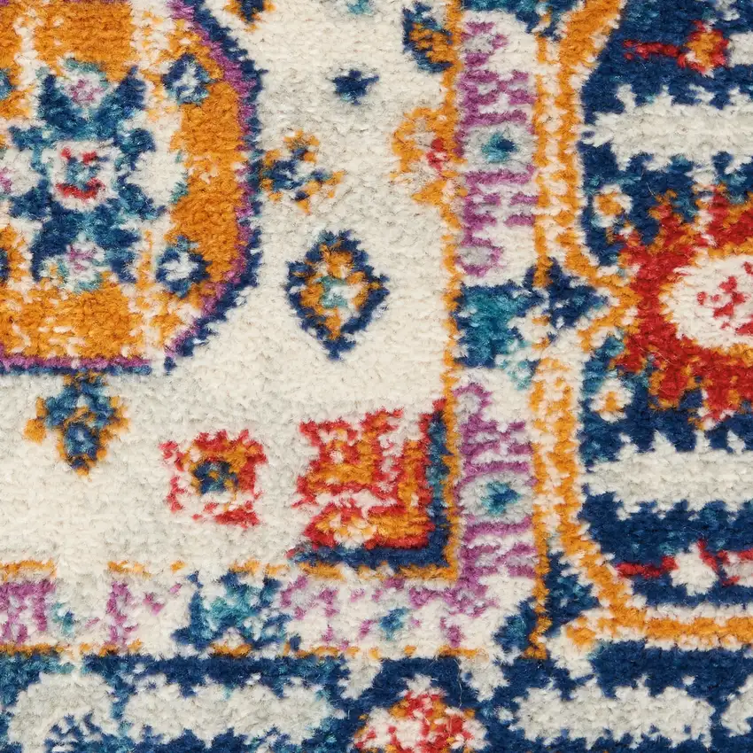 Blue And Ivory Medallion Area Rug Photo 1